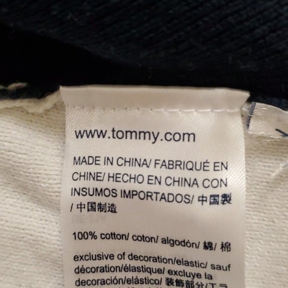 TOMMY Hilfiger colour block 100% cotton knit long sleeve crewneck pullover - Picture 6 of 6